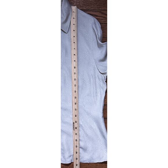 Silkland Beige 100% Silk Floral Embossed Top Women's Medium - Picture 5 of 6